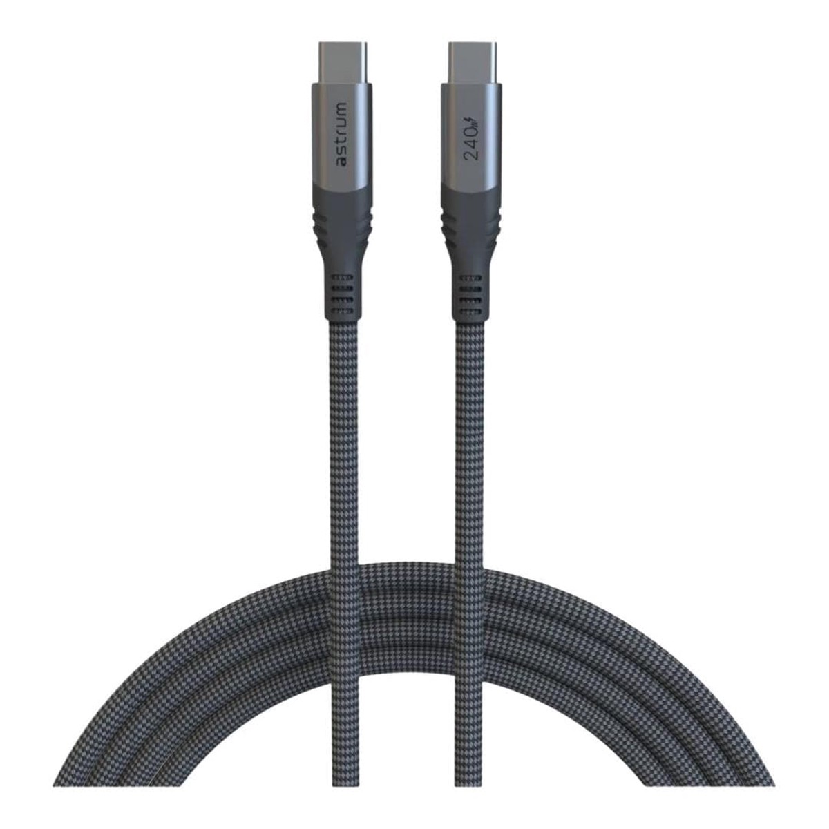 Astrum VMCC240 2m Braided 240W USB-C Male to Male Cable Black AVMCC24020D