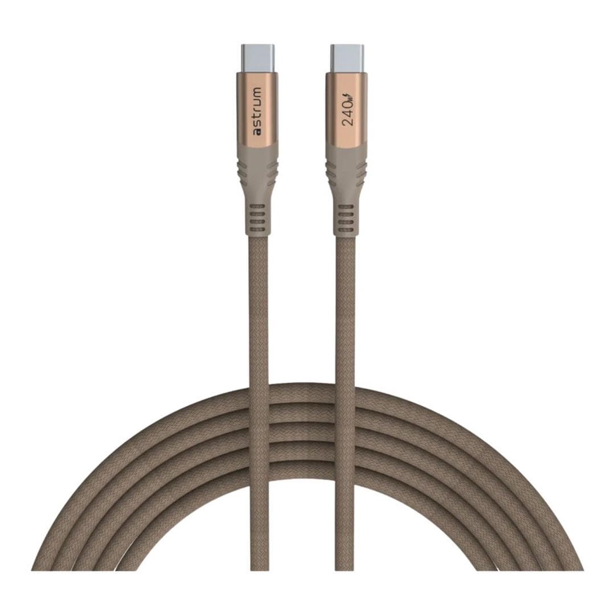 Astrum VMCC240 2m Braided 240W USB-C Male to Male Cable Gold AVMCC24020G