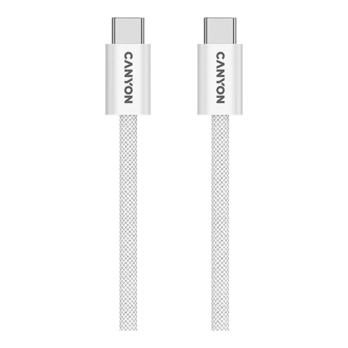 Canyon OnWire 60MG Type-C Male to Male Braided Cable 1m White CND-CCMG60AB15W