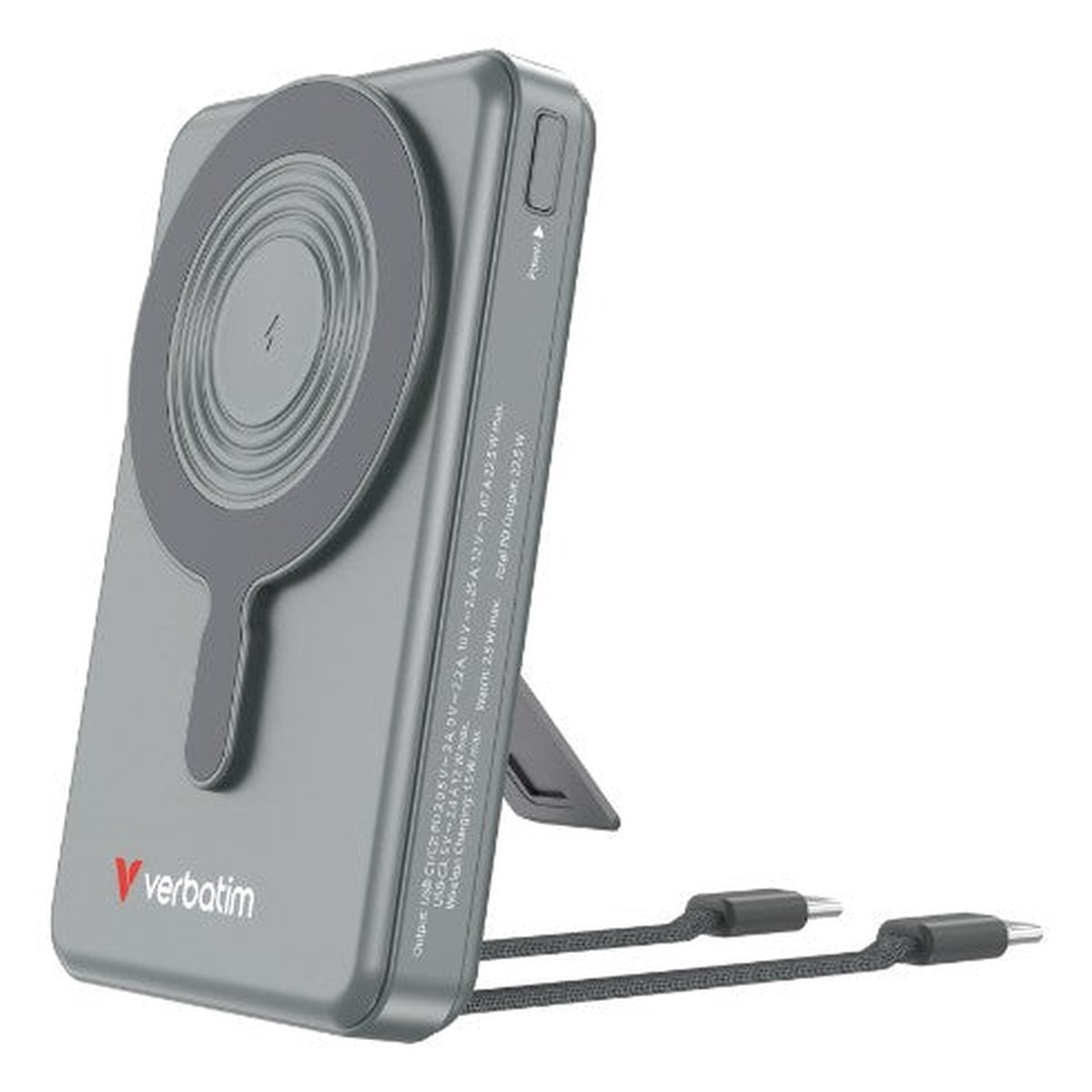 Verbatim Charge'n'Go 2C & Display Power Bank 10000 mAh Grey