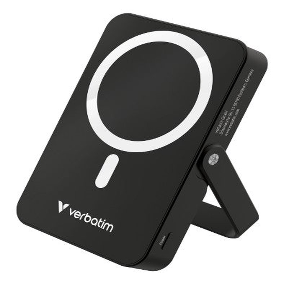 Verbatim Charge 'n' Go Magnetic Wireless Power Bank with stand - 10000 mAh Black